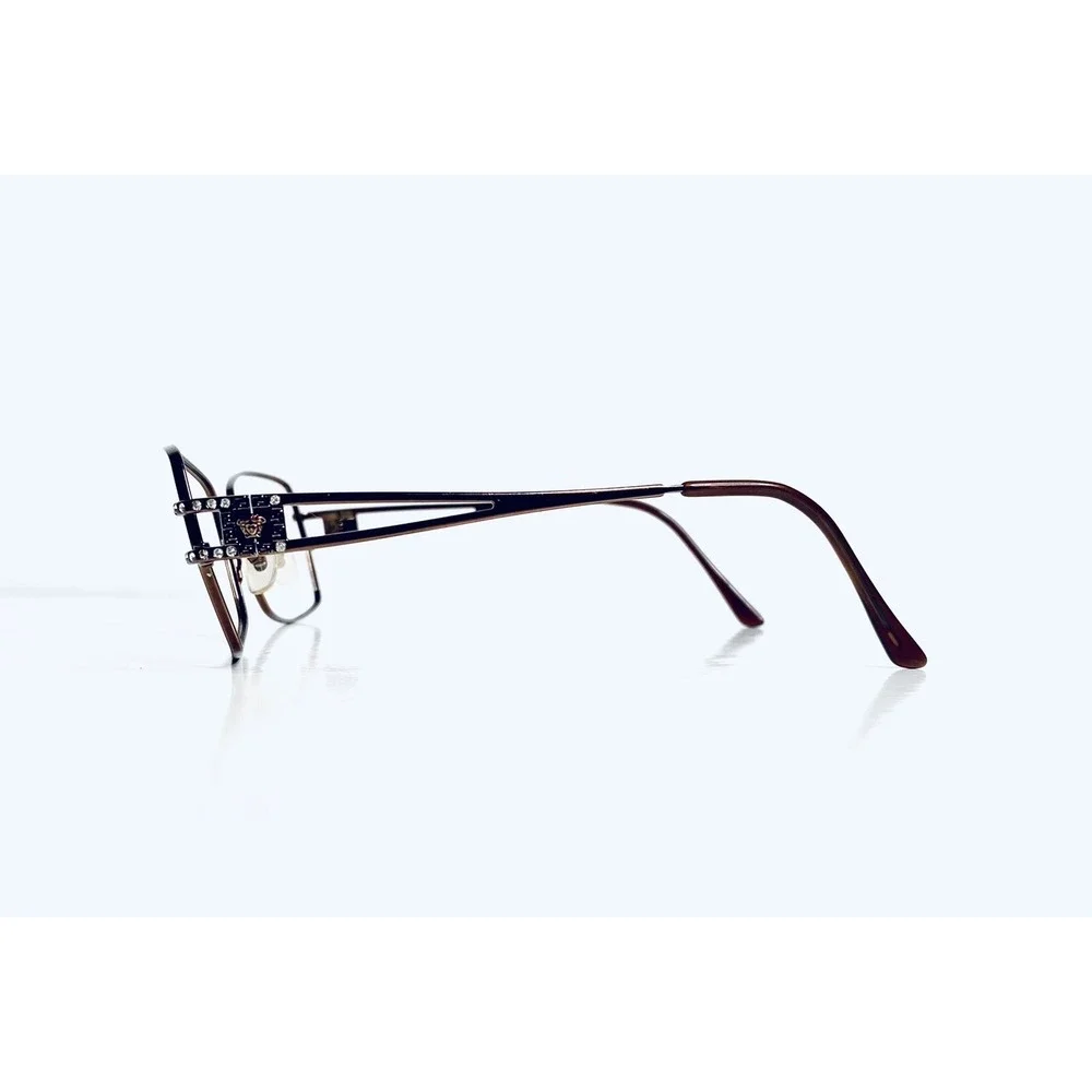 Versace Copper Metal Rectangular Glasses Medusa Temple Italy MOD1114 54 18 130